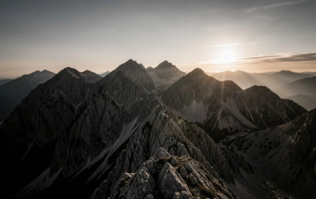 Sunrise over Bulgarian mountains
